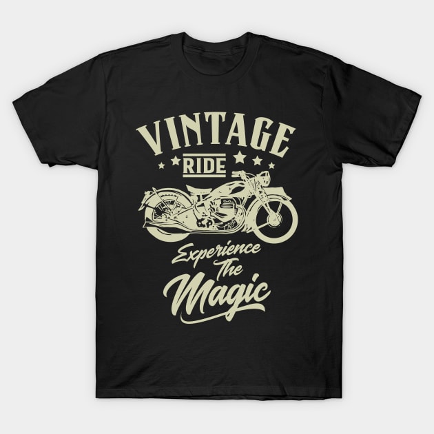 Vintage Ride - Motorcycle Graphic T-Shirt by Graphic Duster